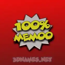 memoo in 100 Percent style - 3D name wallpaper