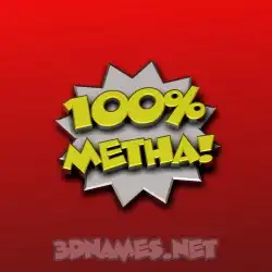 metha in 100 Percent style - 3D name wallpaper