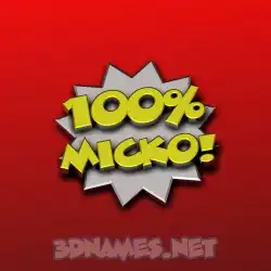 micko in 100 Percent style - 3D name wallpaper