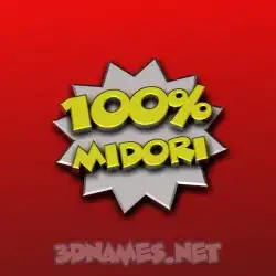 midori in 100 Percent style - 3D name wallpaper