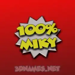 miky in 100 Percent style - 3D name wallpaper