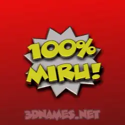 miru in 100 Percent style - 3D name wallpaper