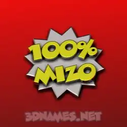 mizo in 100 Percent style - 3D name wallpaper