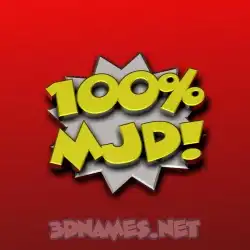 mjd in 100 Percent style - 3D name wallpaper