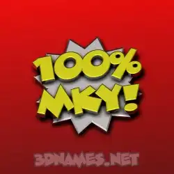 mky in 100 Percent style - 3D name wallpaper