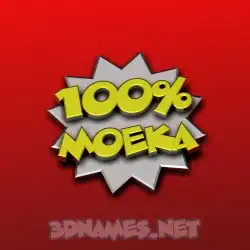 moeka in 100 Percent style - 3D name wallpaper