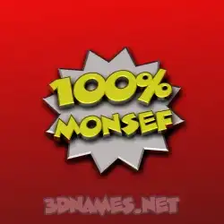 monsef in 100 Percent style - 3D name wallpaper