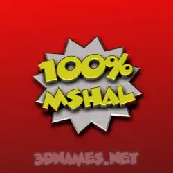mshal in 100 Percent style - 3D name wallpaper