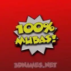 mubas in 100 Percent style - 3D name wallpaper