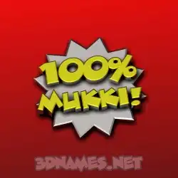 mukki in 100 Percent style - 3D name wallpaper
