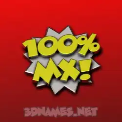 mx in 100 Percent style - 3D name wallpaper