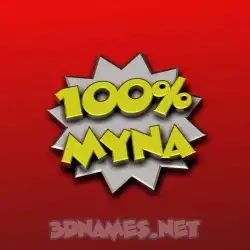 myna in 100 Percent style - 3D name wallpaper