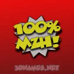 mzh in 100 Percent style - 3D name wallpaper