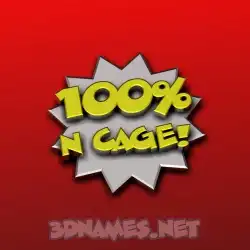 n cage in 100 Percent style - 3D name wallpaper