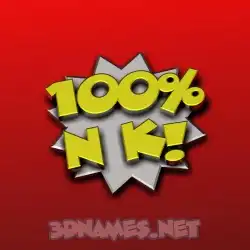 n k in 100 Percent style - 3D name wallpaper