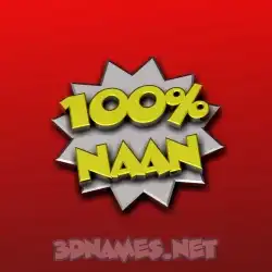 naan in 100 Percent style - 3D name wallpaper