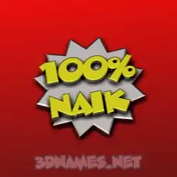 naik in 100 Percent style - 3D name wallpaper