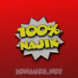 najik in 100 Percent style - 3D name wallpaper