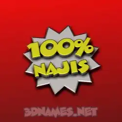 najis in 100 Percent style - 3D name wallpaper