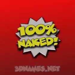 naked in 100 Percent style - 3D name wallpaper