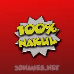 nakul in 100 Percent style - 3D name wallpaper