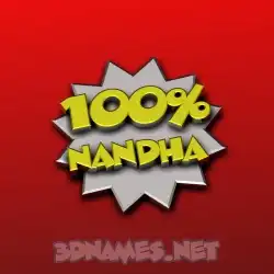 nandha in 100 Percent style - 3D name wallpaper
