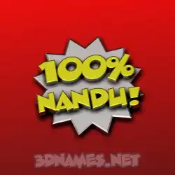 nandu in 100 Percent style - 3D name wallpaper