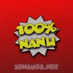 nanu in 100 Percent style - 3D name wallpaper