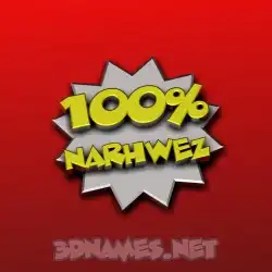 narhwez in 100 Percent style - 3D name wallpaper