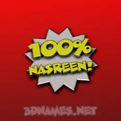 nasreen in 100 Percent style - 3D name wallpaper