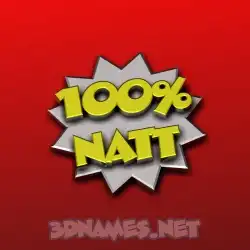 natt in 100 Percent style - 3D name wallpaper