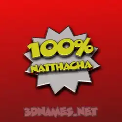 natthacha in 100 Percent style - 3D name wallpaper