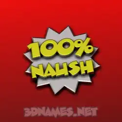 naush in 100 Percent style - 3D name wallpaper