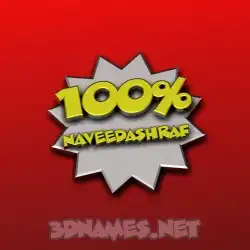 naveedashraf in 100 Percent style - 3D name wallpaper