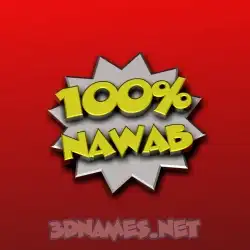 nawab in 100 Percent style - 3D name wallpaper