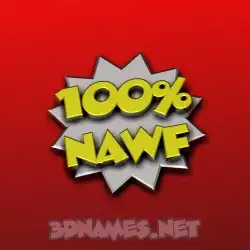 nawf in 100 Percent style - 3D name wallpaper