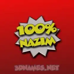 nazim in 100 Percent style - 3D name wallpaper