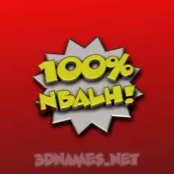 nbalh in 100 Percent style - 3D name wallpaper