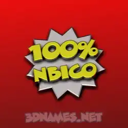 nbico in 100 Percent style - 3D name wallpaper