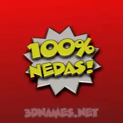 nedas in 100 Percent style - 3D name wallpaper