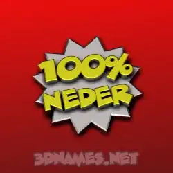 neder in 100 Percent style - 3D name wallpaper