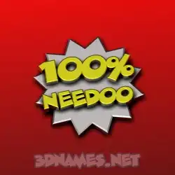 needoo in 100 Percent style - 3D name wallpaper