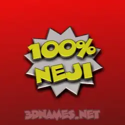 neji in 100 Percent style - 3D name wallpaper