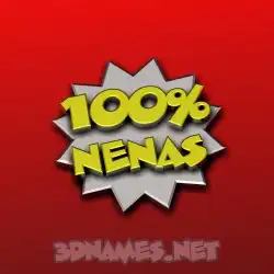 nenas in 100 Percent style - 3D name wallpaper