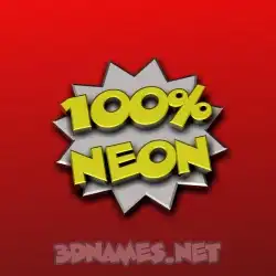 neon in 100 Percent style - 3D name wallpaper