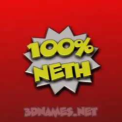 neth in 100 Percent style - 3D name wallpaper