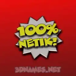netik in 100 Percent style - 3D name wallpaper