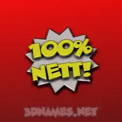 nett in 100 Percent style - 3D name wallpaper