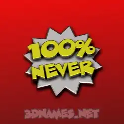 never in 100 Percent style - 3D name wallpaper