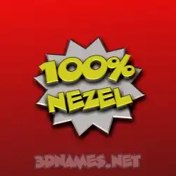 nezel in 100 Percent style - 3D name wallpaper